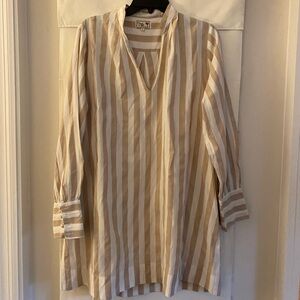 Mille Beige and White caftan style dress